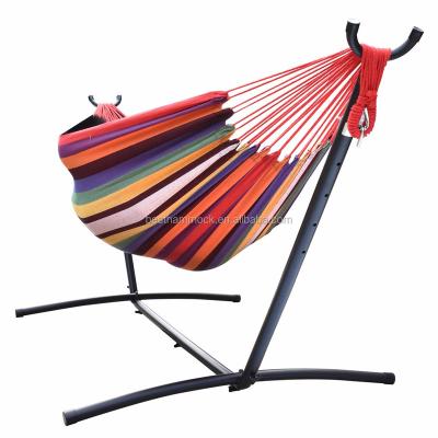 China Easy Assembly Amazon Double Hammock with Space Saving Steel Stand Includes Portable Carrying Case for sale