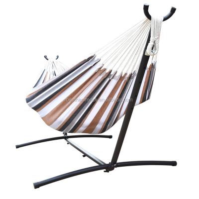 China Outdoor Furniture Double Hammock with Space Saving Steel Stand Includes Portable Carrying Case for sale