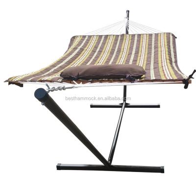 China Outdoor Furniture Hammock with 12 Foot Steel Stand, Pad and Pound Capacity Pillow-275 for sale