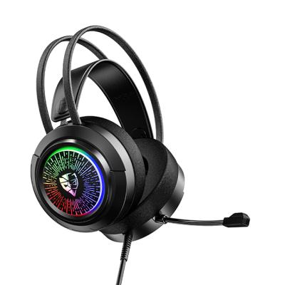 China Headband Wired USB Gaming Headset With Microphone RGB Light Headset Game For PC 7.1 Gaming Earphones For Internet Bar for sale