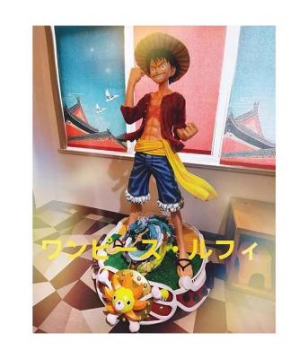 China Customizable Folk Art Style One Piece Figure Luffy Resin Sculpture for Office Display for sale