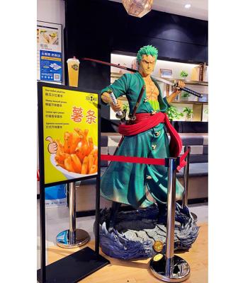 China Custom One Piece Zoro Statue Hand Carved Resin Figure for Anime Fiberglass Sculpture for sale