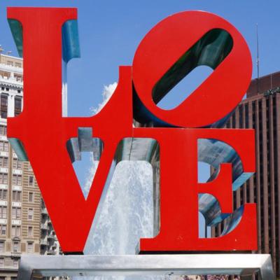 China Europe Regional Feature Stainless Steel LOVE Letters Sculpture for Outdoor Decoration for sale