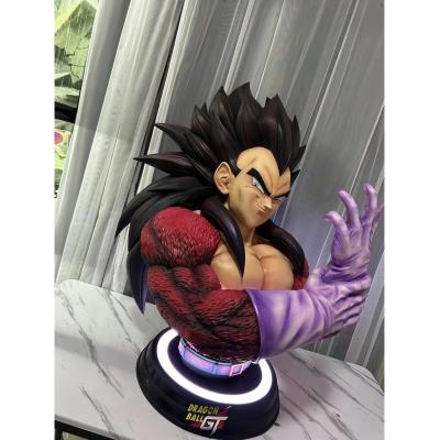 China Animal Theme Plaza Custom Life Size 1 1 Fiberglass Resin Dragon Ball Vegeta Bust Statue for sale