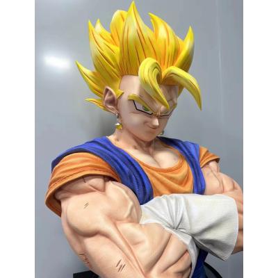 China Goku Bust Sculpture Dragon Ball Cartoon Anime Resin Fiberglass Life Size Action Figure for sale