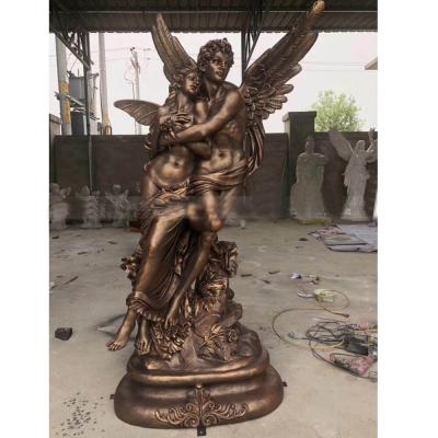 China Large Size Outdoor Garden Decor Classical Golden Angel Statue Casting Bronze Victory Goddess Sculpture For Sale for sale