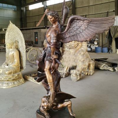 China Europe Regional Feature Garden Metal Crafts Bronze Angel Wings Statue with Life Size for sale