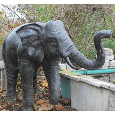 China Custom Print Method Large Outdoor Metal Elephant Bronze Garden Sculpture For Garden for sale