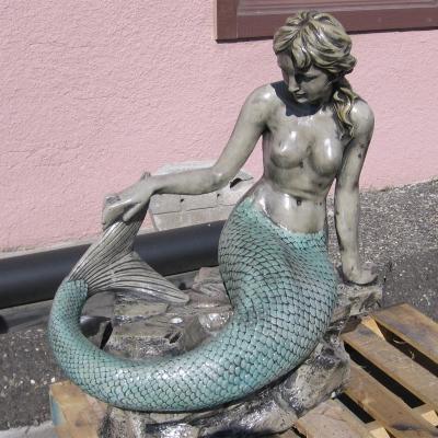 China customized life size polishing bronze mermaid statue cast bronze mermaid statue for sale for sale