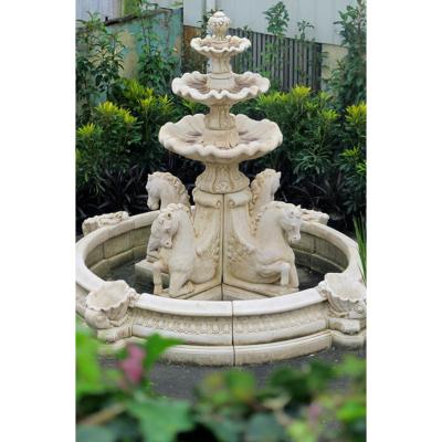 China 2024 Hot sale marble water fountain antique finish luxury marble fountain hand carved stone garden fountain for sale for sale