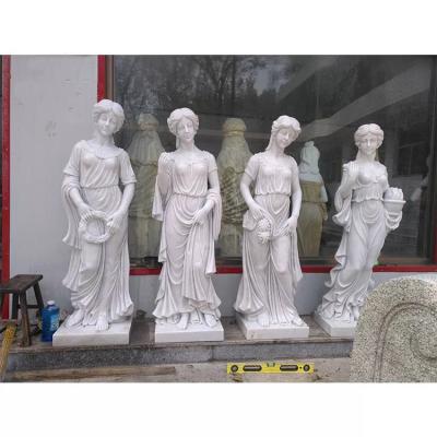 China Factory Hand Carving Garden Decoration Marble Greek Figure Sculpture Large Four Seasons Goddess Marble Statues For Sale for sale