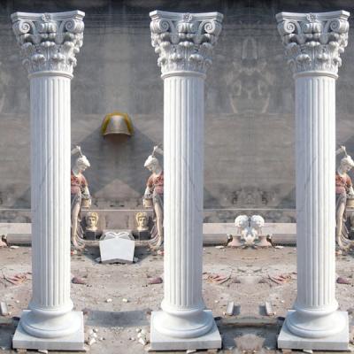 China Outdoor Garden Decor Modern Design Handmade Marble Column Pillars in Customized Color for sale