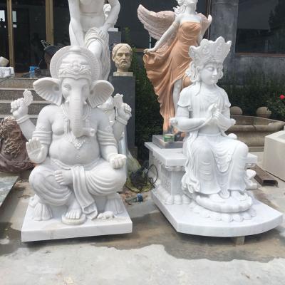 China White Marble Buddha Sitting On Lotus Statue Hand Carved Religious White Marble Natural Stone Carving Marble Buddha Sculpture for sale