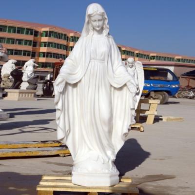 China Custom Stone White Marble Blessed Virgin Mary Religious Statue Mary Marble Statue Maria For Sale Statue Of The Virgin Mary for sale