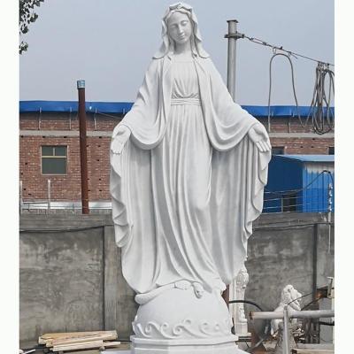 China Garden Decor Life Size Religious Hand Carved Marble Niche Notre Dame Virgin Mary Statue For Church for sale