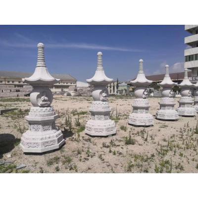 China Outdoor large stone tower sculpture marble pagoda garden statue For Sale for sale