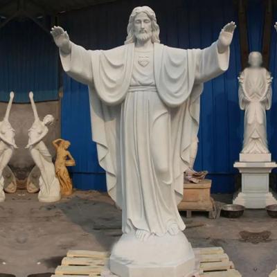 China Hand Carved Religious Marble Sculpture of Jesus Customized Color for Church and School for sale