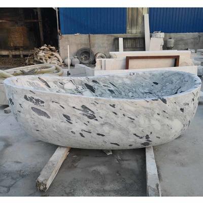 China High Quality Bathtub for Shower Marble Products Freestanding Simple Square Whirlpools Marble Tub for sale