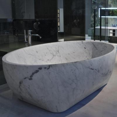 China Custom Large Rectangular Bathtub with Modern Design and Natural Stone Material Sculpture for sale