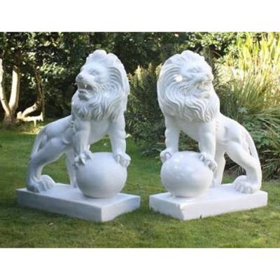 China Garden Lion Stone Statue Sculpture carving stone lion with marble statue garden sculpture stone carving custom any size for sale