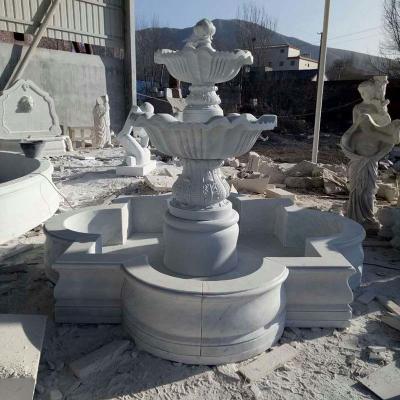 China Handmade Large Individual Garden Decoration Marble Fountain with Horse Sculpture For Sale for sale