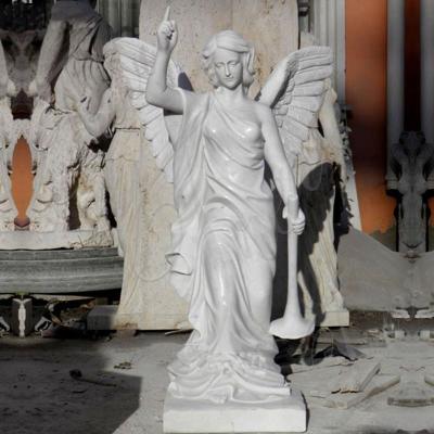 China Western Style Garden Custom Sculpture Outdoor Natural Marble Figure Angel Statue for sale