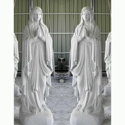 China Marble Sculpture Custom Life Size Outdoor Virgin Mary Statue for Religious Decoration for sale