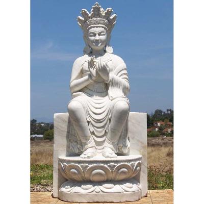 China Marble Buddhist Monk Stone Sculpture for Garden Decoration Western Style Statues for sale