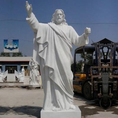 China Customized marble jesus statues hand carved large size Christian religious figure sculpture for church garden decor for sale