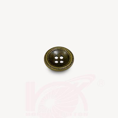 China Dry Cleaning 24L Antique Brass Sewing 4 Holes Alloy Button for sale