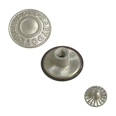 China honyip viable decorative nickel free new arrival brass accessories weight 19mm garment jeans denim silver leg button for sale