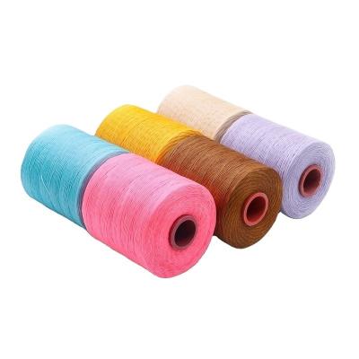 China Weaving Kangfa 0.8MM 100% Polyester Waxed Thread for Leather 210D/16 Flat Waxed Thread for sale