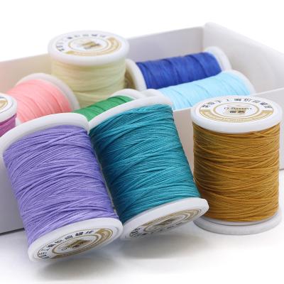 China Polyester/Waxed Material 0.8mm 50m Flat Waxed Sewing Thread for Leather Stitching for sale