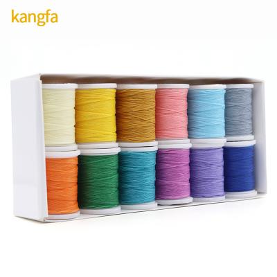 China 0.8mm Diameter 100% Polyester Leather Sewing Waxed Thread Set of 12 for DIY Handmade for sale