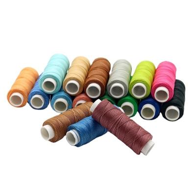 China 1mm 100% Polyester Leather Round Waxed Thread for Hand-sewn Leather Long-lasting for sale