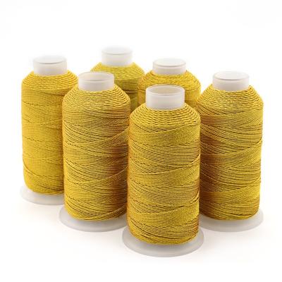 China 100% Silk High Tenacity 3 Ply Gold And Silver Metallic Yarn Thread For DIY Jewelry Making for sale