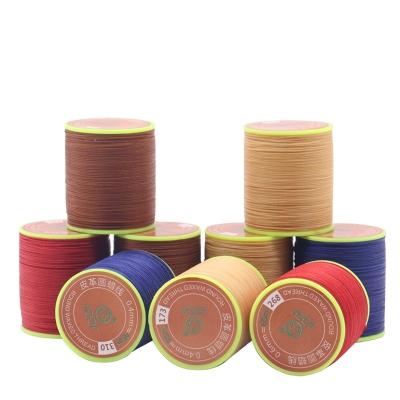 China DIY High Strength Multicolor Round Polyester Sewing Leather Wax Bracelet Thread 3 Ply for sale