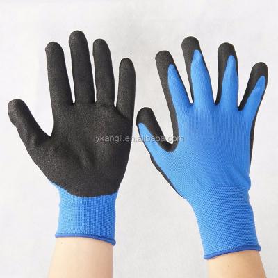 China Palm Coated 15 Gauge Spandex Knitted Nitrile Sandy Glove for sale