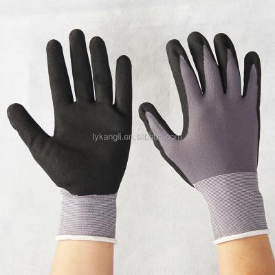 China Nitrile Coated Gloves Sandy Nitrile Coated Work Gloves Gauge 15 for sale