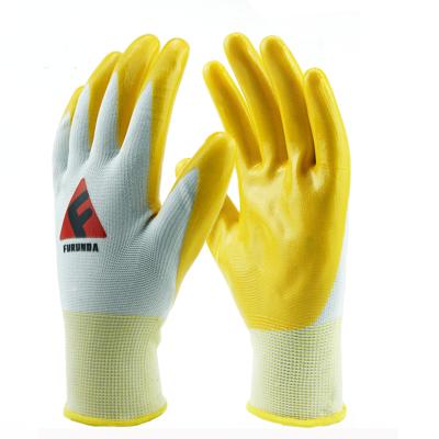 China 2020 New Design Widely Flower Nitrile Coating Garden Protective Printed Nylon Knitted Glove for sale