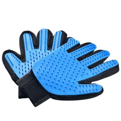 China Viable Pet Grooming Gloves for Cats Dogs Hair Deshedding Grooming Massager Bath Brush Hair Remover Glove for sale