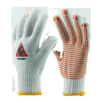 China Widely 10 Gauge Bleached And PVC Dotted White Cotton Knitted Gloves Hand Working Gloves for sale