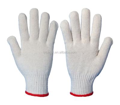 China Widely High Quality Natural White Cotton Knitted Safety Working Gloves for sale