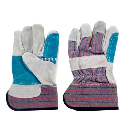 China KLSAFETY Anti-smash Cow Split Leather Work Gloves Bulk for sale