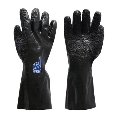 China 2017 hot sale pvc safety hand cotton coating oil resistant long sleeve anti-slip working gloves for sale