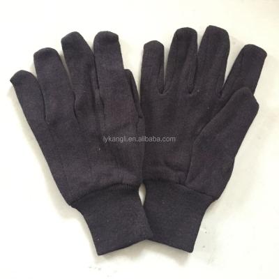 China General Purpose Work Knit Wrist Brown Color 100% Cotton Jersey Glove Cotton Glove for sale