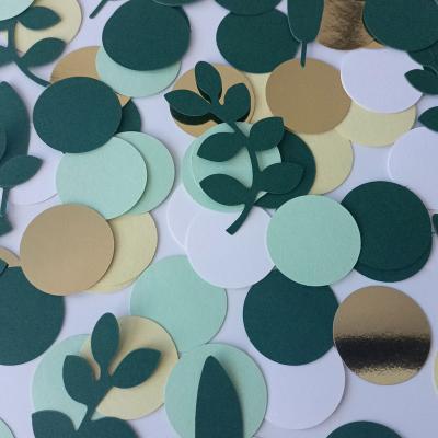 China Quick and Easy Confetti Baby Shower Eucalyptus Green Gold Assembly Dark Green Branches Scatter Table Decoration Nursery Table Decor Supplies SP-28 for sale