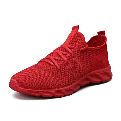 China Anti-Odor Men's fly woven mesh cross-border sneakers student casual Rubber White shoe for sale