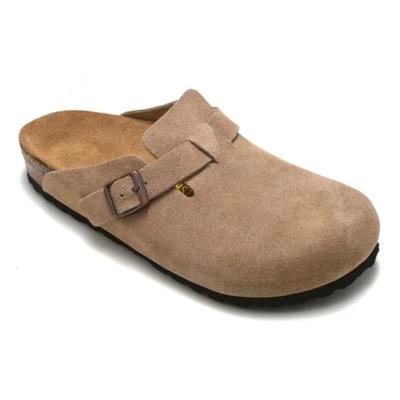 China Breathable Slippers High quality leather women casual flat slippers men cork sandals beach shoes for sale