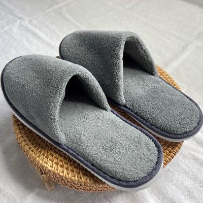 China Quick Delivery Hotel Hotel Fleece Portable Disposable Coral Spa Slippers Open Toe Velvet For Unisex for sale